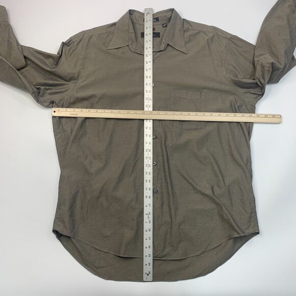 Fubu Shirt Mens XL Extra Large Otter Brown Button Up Cotton Long Sleeve Pocket - Picture 5 of 9